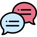 Speech bubbles icon symbolizing online contests and audience engagement