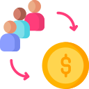 User group and dollar sign icon showing visitor-to-customer conversion