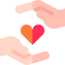 Heart and hand icon symbolizing empathy and client-centered service